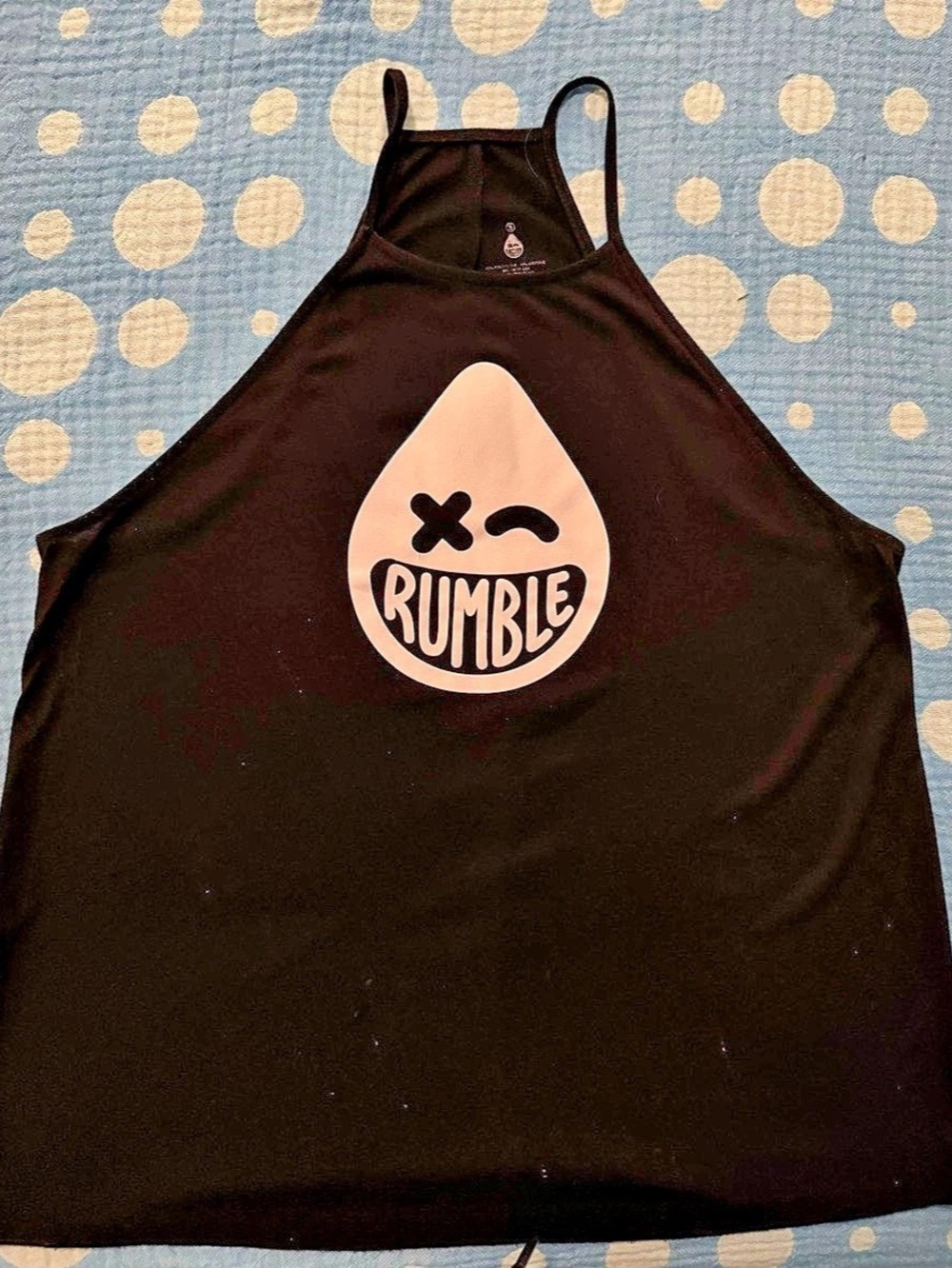 Rumble Graphic Tank Top in Black & Pink Like New